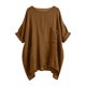 thumbnail image 5 of Mujeres Tops Color Sólido Manga Corta Malla Empalme V-Cuello Blusa Casual, Tops de Verano de las Mujeres, 5 of 8