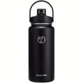 thumbnail image 5 of Half Gallon Insulated Water Bottle - Double Wall Stainless Steel, 2 Lids (Straw & Stopper), Wide Mouth, Umbrella Rope Handle, Non-Slip Boots for Gym Travel Hiking, 5 of 10
