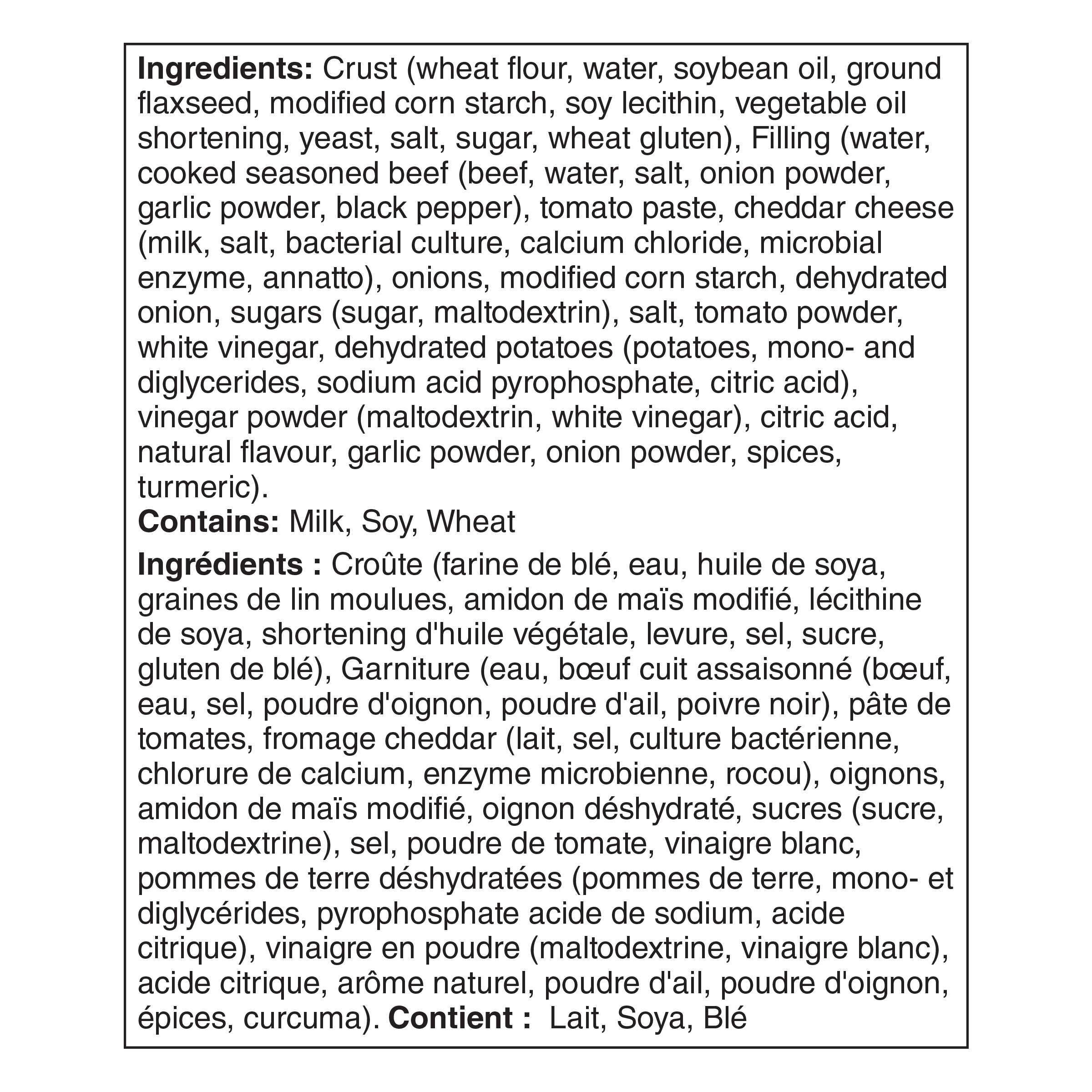 McCain Pockets® Cheeseburger, 6 pack, Made in Canada from Domestic and Imported Ingredients, 6 x 90g