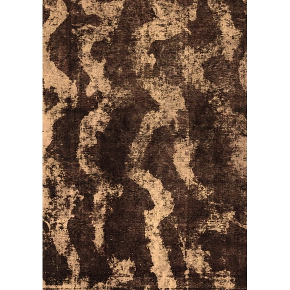 Ahgly Company Indoor Rectangle Abstract Brown Modern Area Rugs, 3' x 5'