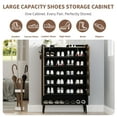thumbnail image 3 of Huisuilinss Fluted Shoe Cabinet With 2 Doors,Wood Shoe Storage Cabinet With Adjustable Shelves,Entryway Shoe Rack,Shoe Organizer For Hallway Entryway Living Room, 3 of 7