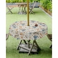 thumbnail image 3 of Rustic Coastal Christmas Outdoor Tablecloth - 54x80 Inch Rectangle Dining Table Cover, Xmas Snowman Shell Starfish Waterproof Outdoor Table Cloth with Umbrella Hole & Zipper for Picnic, 3 of 5
