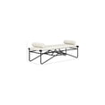 thumbnail image 3 of Meridian Furniture Gatsby Cream Vegan Leather and Iron Metal Bench, 3 of 8