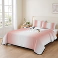 thumbnail image 2 of Twin Quilt Set 68''x86'', Coral Red White Lightweight Bedspread Coverlet Set with 2 Pillow Shams, Modern Gradient Vertical Stripes Geometric Breathable All Season Quilt Bedding for Dorm/Bedroom, 2 of 9