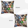 thumbnail image 3 of Kll Beer Caps Decorative Throw Pillow Covers Velvet Soft For Couch Sofa Bedroom Living Room Outdoor -16"X16", 3 of 8