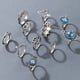 thumbnail image 5 of Juego de anillos para mujer, cómodo de llevar anillos, ligero, 11 de color plateado para fecha, 5 of 8