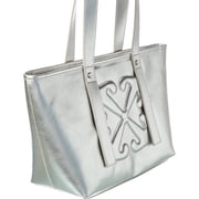 Off-White Classic Day Off Small East West Leather Tote, Silver