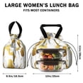 thumbnail image 5 of Gold and White Marble Drawstring Lunch Bag Women - Drawstring Lunch Bag Insulated for Work Office - Stain-Resistant Large Lunchbags for Women with Multi-Pockets, 5 of 6