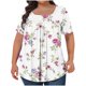 thumbnail image 2 of Fiudx Tops para Mujer Top Holgado de Manga Corta Plisado con Cuello Extragrande Estampado para Mujer L-5Xl, 2 of 4