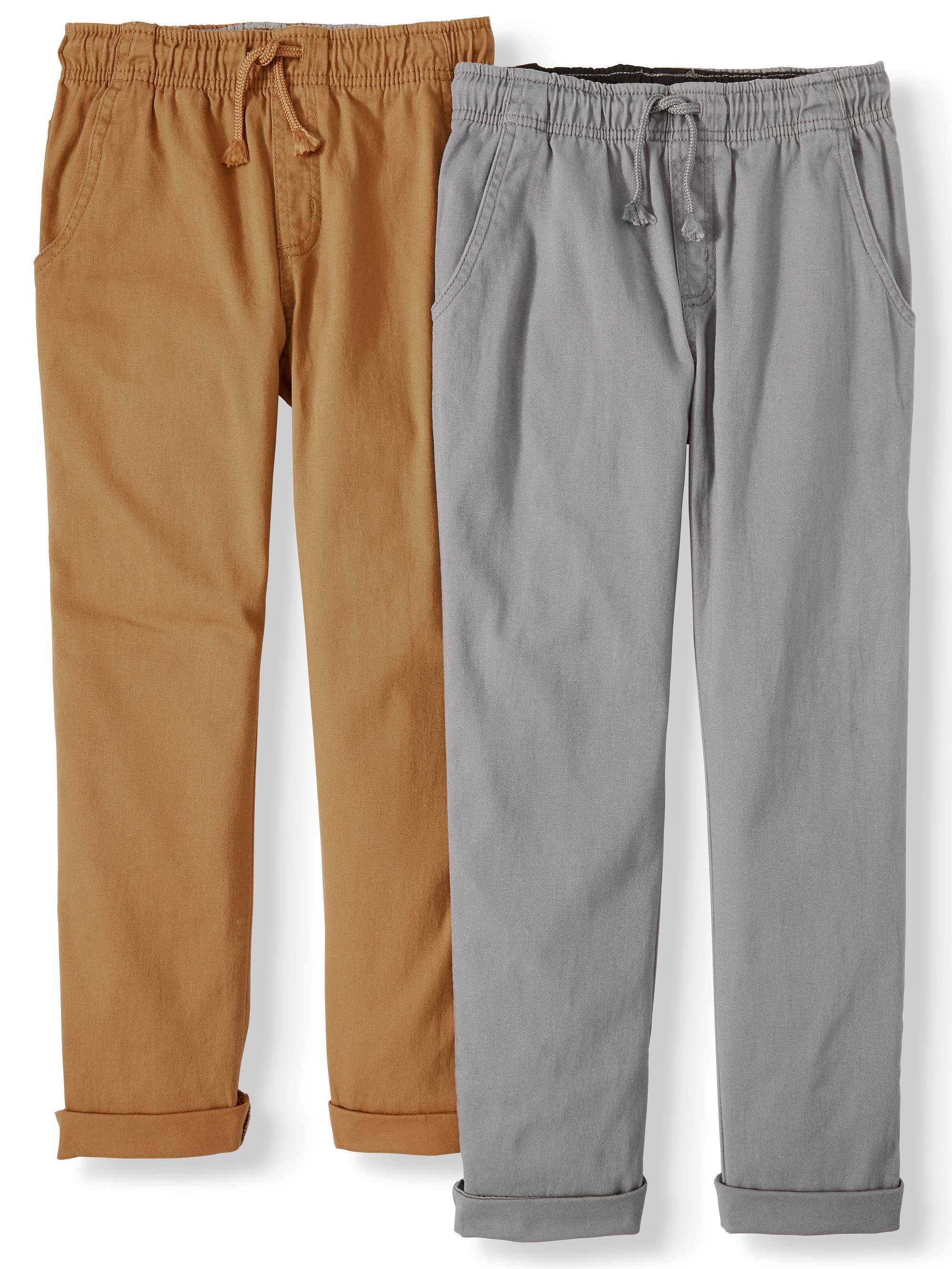 Wonder Nation Boys Pull-On Pants, 2-Pack, Sizes 4-18 & Husky - Walmart.com