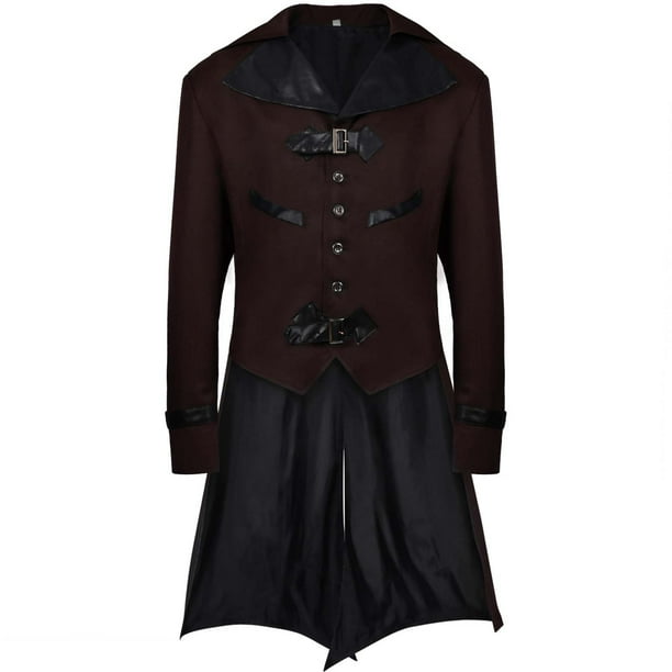 Traje medieval para hombre Chaqueta de Halloween sólida Cárdigan Ropa de abrigo para hombre Pompotops oipoqjl40330