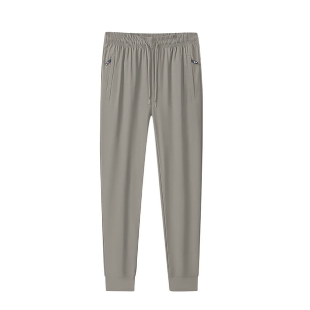 Pantalones largos de verano para hombre, de color liso, con bolsillos y cordón.