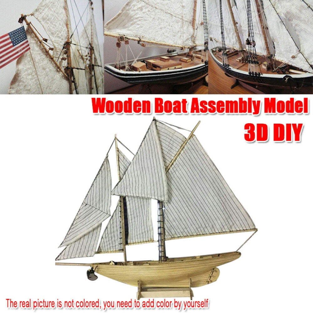 Details about   1:87 New Port Wooden Sailing Boat Model DIY Kit Ship Assembly Decoration US 