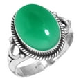 thumbnail image 1 of 925 Sterling Silver Ring For Women - Girls Natural Green Onyx Gemstone Silver Ring Size 13 May Birthstone Elegant Silver Ring Size 13 Friendship Day Gift For Mother Gemstone 925 Silver Jewelry, 1 of 5