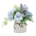 thumbnail image 1 of Laklulu Simulation hydrangea bouquet small ceramic vase, decorative dining table home party office, 1 of 5