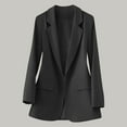 thumbnail image 2 of Blazer for Women Long Sleeve Work Elegant Button Down Cardigan Business Office Jacket Casual Loose Notched Lapel Open Front Long Black XL, 2 of 7