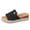 Black, variant on Clearence Women's Rope Detail Platform Sandals Fish Mouth Design Wedge Heel Summer Casual Shoes Non-Slip Thick Sole Lightweight Beach Walking Slippers
