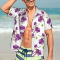thumbnail image 5 of Lsque Orchids Flowers pattern Hawaiian Shirt for Men, Unisex Summer Beach Casual Short Sleeve Button Down Shirts-Large, 5 of 9
