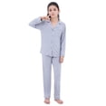 thumbnail image 1 of Pijamas para niños, conjunto de pantalones de manga larga para niños y niñas, ropa holgada de solapa modal cómoda para el hogar, 1 of 6