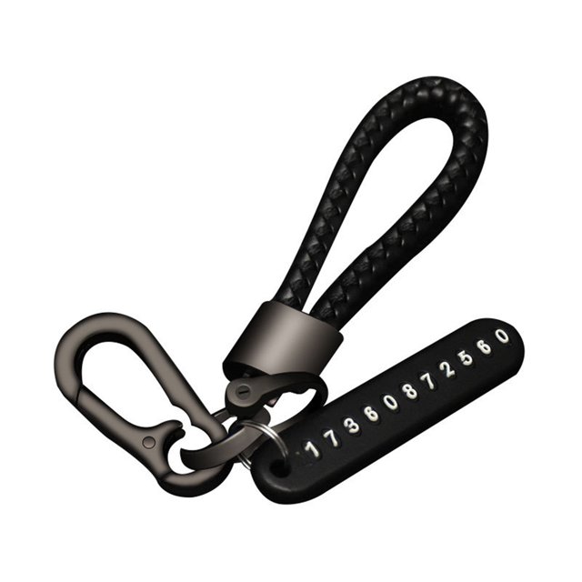 CARTTOU Simple Car Keychain with Woven Rope Creative Auto Home Metal Keyring Great Gifts for Men Women
