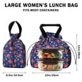 thumbnail image 5 of Pioneer Flower Floral Print Pattern Drawstring Lunch Bag Women - Drawstring Lunch Bag Insulated for Work Office - Stain-Resistant Large Lunchbags for Women with Multi-Pockets, 5 of 6