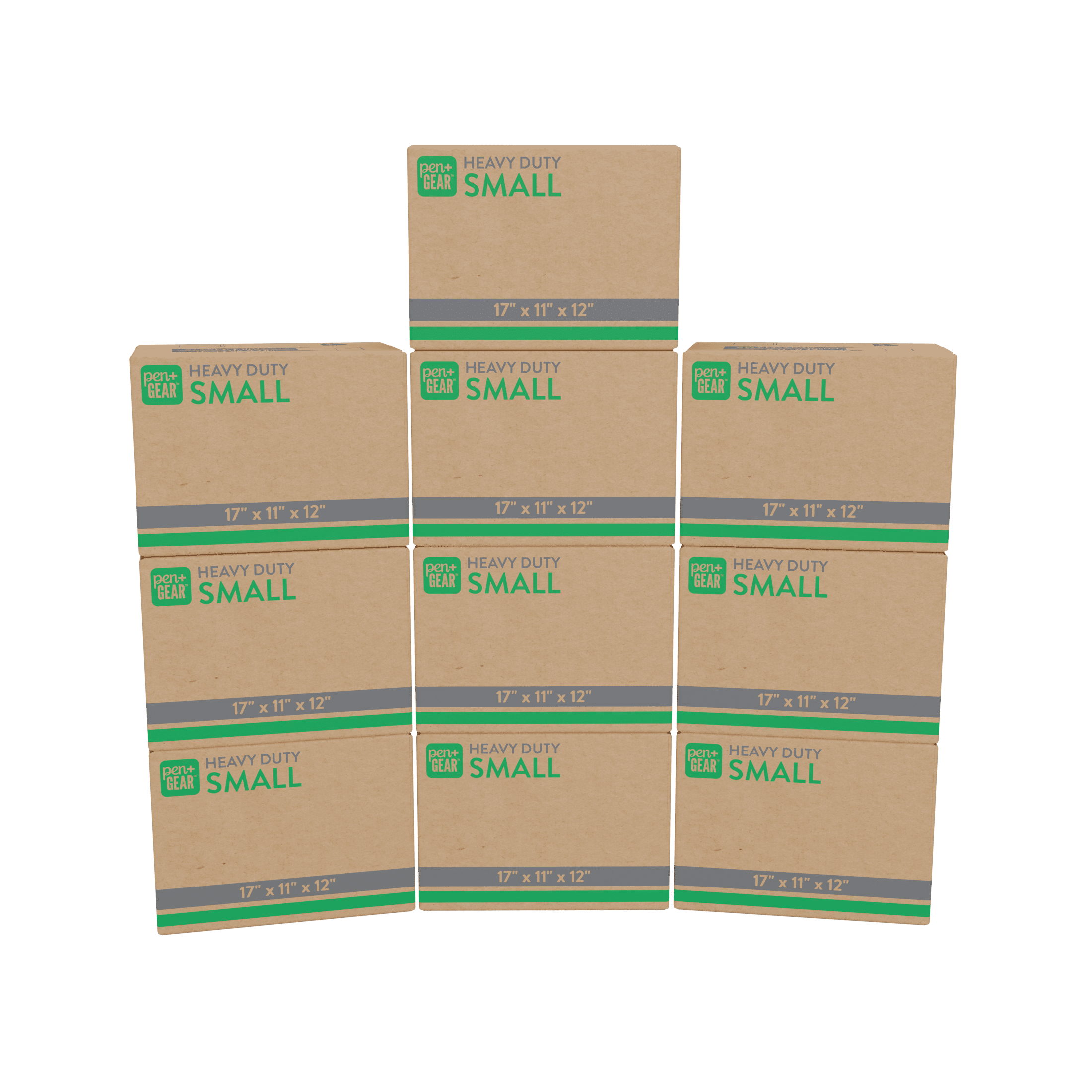 (10 pack) Pen+Gear Small Heavy Duty Kraft Moving Boxes, 17L x 11W x 12H
