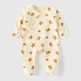 thumbnail image 2 of CAUYDY Baby Boy Coming Home Outfits Newborn Clothing Preemie Long Sleeve Romper Fall Winter Infant Boys Soft Pajamas Toddler Bodysuit 3-6M 9-12M 18-24M Yellow for Sizes 1-3 Months, 2 of 6