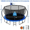 thumbnail image 6 of Jump Into Fun 12FT Trampoline 1200LBS for 6 Kids and Adults, Galvanized Anti-Rust Coating Pumpkin Outdoor Trampolines with Enclosure Net and Basketball Hoop, Gift Family Use, 6 of 7