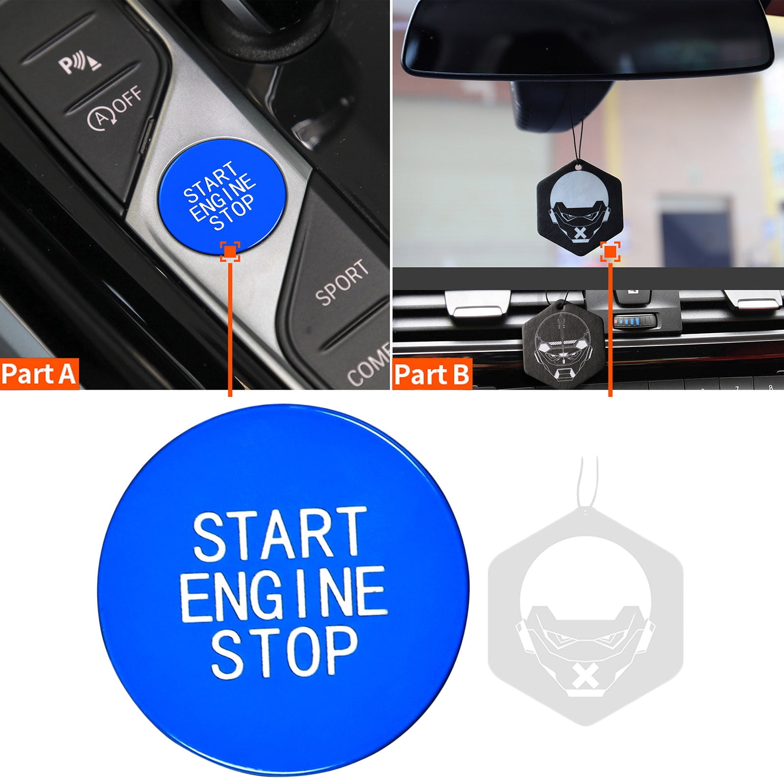 Car Engine Start Stop Engine Switch Push Button Decor Fit For M340i X5 G06 G07 X7 Z4 Blue Walmart Com