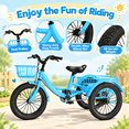 thumbnail image 2 of Kids Tricycle for Boys Ages 4-9, Akaber 16" Tricycle for Kids with 2 Storage Baskets, Dual Handbrake, Blue, 2 of 8