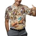 thumbnail image 5 of Retro Horse Racing Polo Shirts For Men Kentucky Derby Outfits Polos Mens Polo Shirts Short Sleeve Button Up Shirt Men, 5 of 7