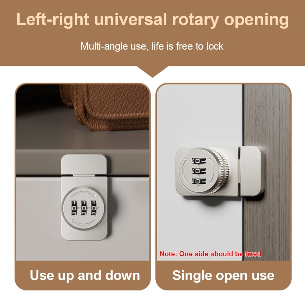 Lylong Home Essentials 3 Digital Keyless Combination Lock Password Display Cabinet Door Hardware Silver