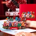 thumbnail image 2 of Tarjeta de Navidad de paseo de Papá Noel, tarjeta de Año Nuevo, tarjetas de felicitación de vacaciones de invierno con sobres, 2 of 4