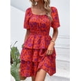 thumbnail image 2 of Vestido PRETTYGARDEN 2025 Floral de Verano con Escote Cuadrado Talla L Grande, 2 of 7