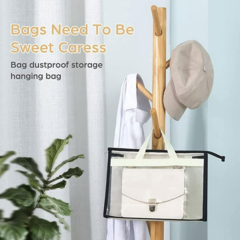 Hanging Purse Organizer Dust-Proof Hanging Handbag Organizer Foldable Clear  Hanging Closet Storage Bag