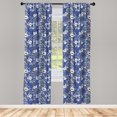 thumbnail image 4 of Ambesonne Floral Window Curtains, Branches Leaves and Berries, Each 28" W x 63" L, Dark Violet Mustard, 4 of 4
