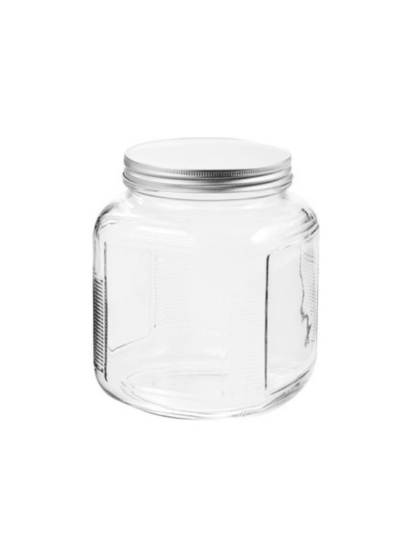 Anchor Hocking Glass 2 Quart Cracker Jar with Brushed Aluminum Lid