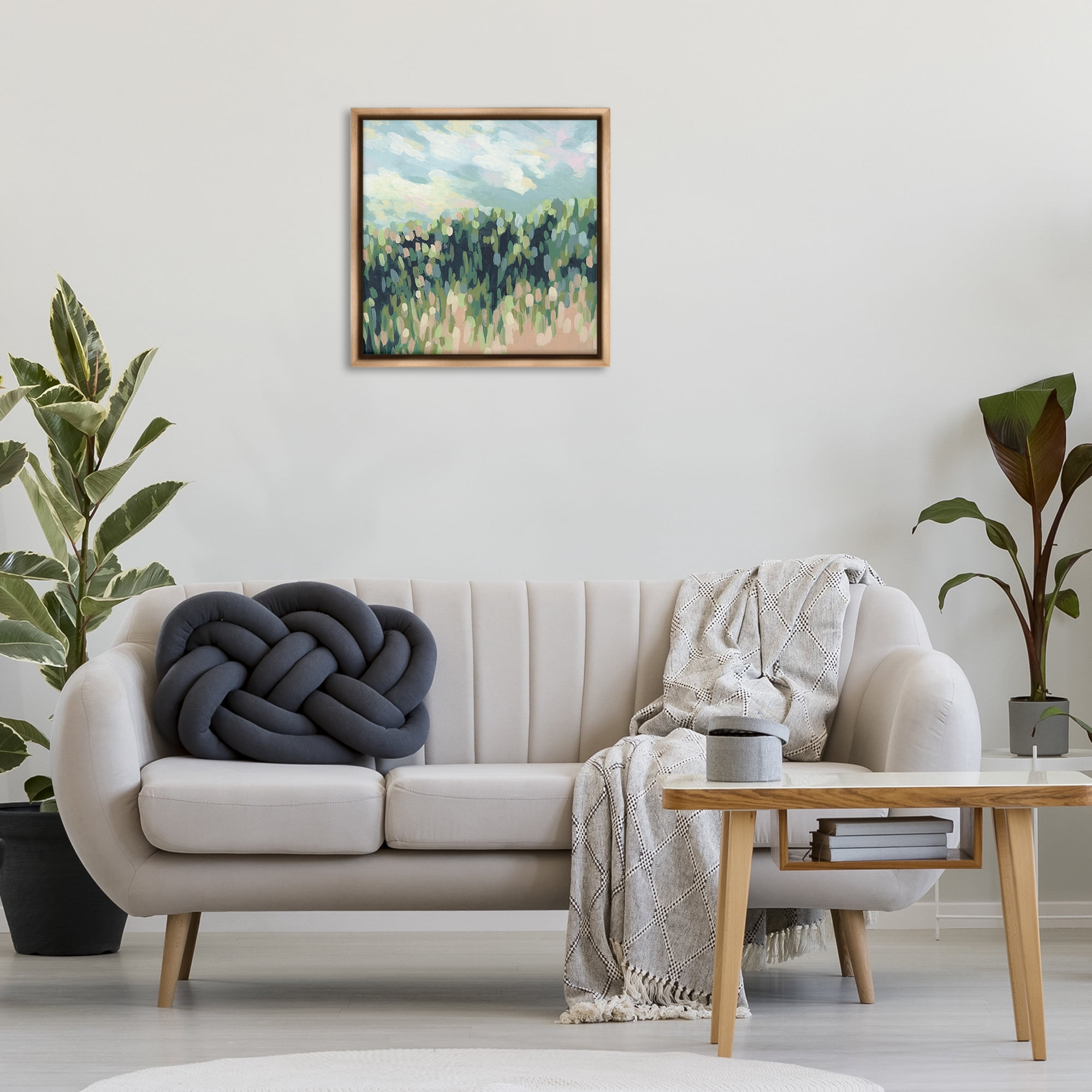 Stupell Industries Abstract Rural Plants Landscape & Nature Painting Brown Floater Framed Canvas Art Print Wall Art, 25 x 25