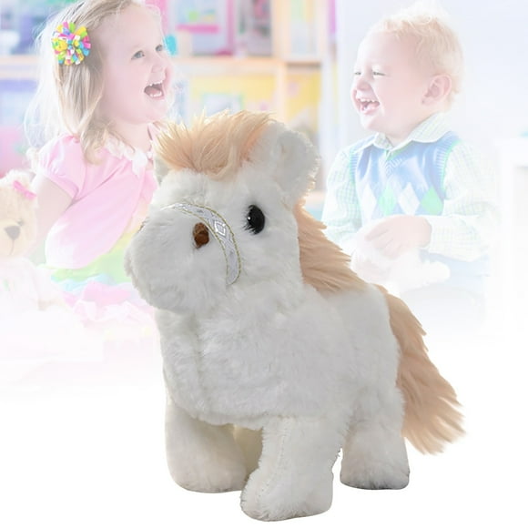 Hearth & Gear Jouet Petit Cheval Électronique pour Enfants avec Marches Animées, Queues Remuantes et Appels Simulés, Cadeau pour Jeunes Enfants avec Animaux Compagnons Interactifs