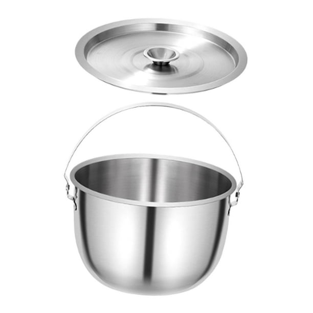 Olla de camping multiusos para cocinar sopa, con tapa y asa 5 litros