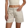 thumbnail image 3 of Women's High Waisted Denim Shorts with Patch Pockets Casual, 3 of 8