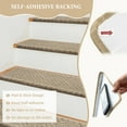 thumbnail image 4 of YEERSWAG Non Silp 15pcs Stair Treads for Wooden Steps 30x9.5 inch Carpet Edging Stair Rugs Mat Stair Runner for Kids and Dogs,Light Apricot, Bullnose, 4 of 9