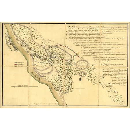 24"x36" Gallery Poster, map Barren Hill Germantown pennsylvania 1778