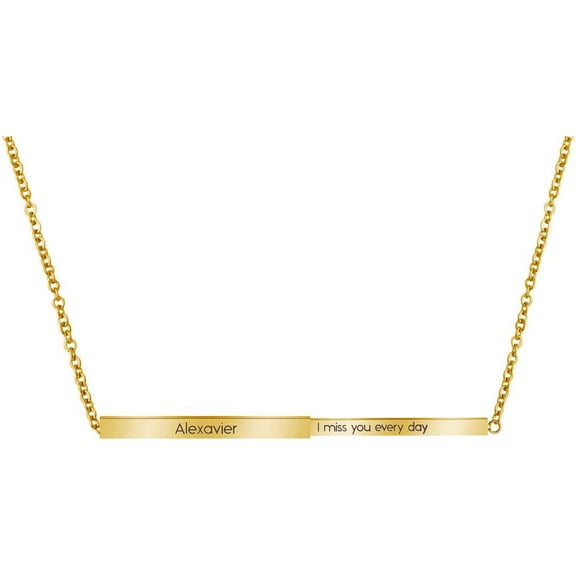 Personalized Bar Necklace For Women, Custom Engraved Text Bar Necklace With Hidden Secret Message Pendant Necklace For Couples Mom Wife Girlfriend Bff Gift[Z2448]