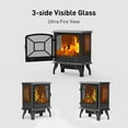 thumbnail image 3 of 24'' Freestanding Electric Fireplace Heater Stove Portable Infrared Fireplace for Indoor, W/ Remote, Thermostat, 5 Variable Flame, 3 of 11