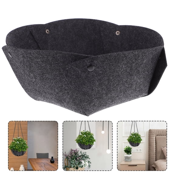 UPKOCH Black Felt Planter Liner for Home Use Reusable Circle Kitchen and Hanging Flower Pot Inserts 12Inch