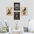 thumbnail image 4 of PixonSign Adhesive Wall Art Halloween Horro Dark Moody Posters, Set of 4 Skull, Skeleton, Crow, Pumpkin Head Illustrations Wall Decor, Canvas Prints for Home Decor - 11"x14", 4 of 5
