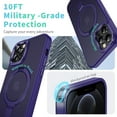 thumbnail image 5 of Designed for iPhone 12/12 Pro Case with Magnetic Invisible Stand, [Compatible with Magsafe] Slim Anti-Scratch Shockproof Translucent Matte Case for iPhone 12/12 Pro 6.1 inch, Dark Purple, 5 of 14