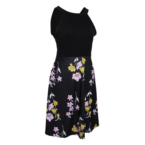 vestido de mujer midi floral Sin Floral Hombros Descubiertos Mujer Midi Floral Cómoda Ropa - Multicolor Rosa amarillo L Rosa amarillo L Magideal vestido de mujer midi floral