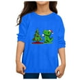 thumbnail image 4 of Bjutir Toddler Boys Girls T Shirt Fall Winter Long Sleeve Christmas Cartoon Dinosaur Prints Tops Dark Blue Size 2-3 Years, 4 of 4